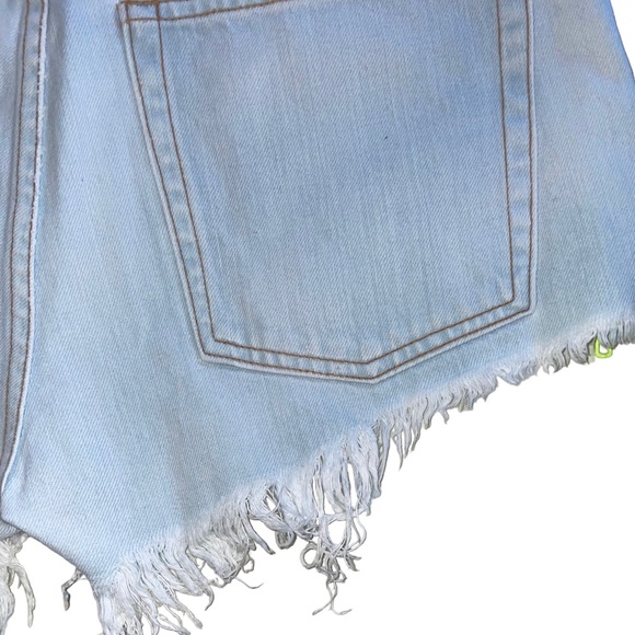 NWT Sandrine Rose x Free People Neon Zipper Denim Shorts - Picture 8 of 13